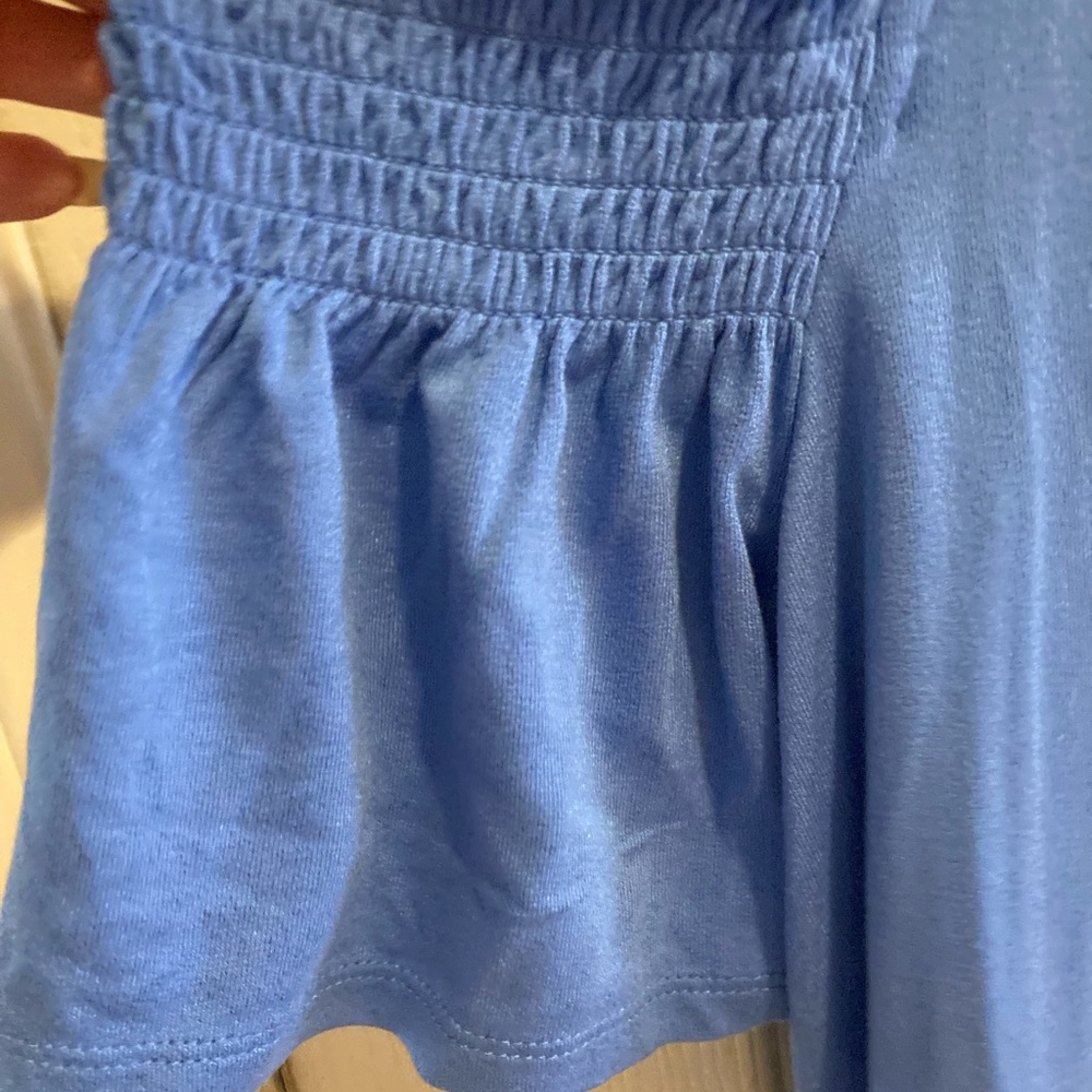 NWT BLUE RUFFLE OFF SHOULDER TOP - XL - Picture 4 of 5